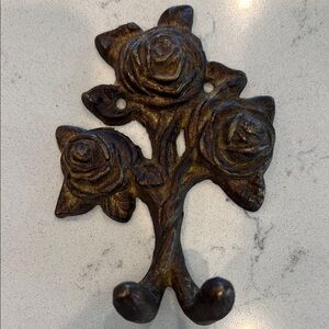 Decorative Bronze Rose Wall Hook